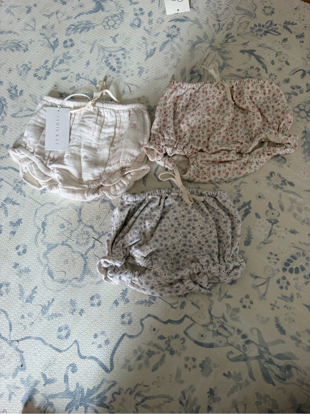 Jamie Kay Floral Diaper Covers Trio - Pink, Cream, Gray